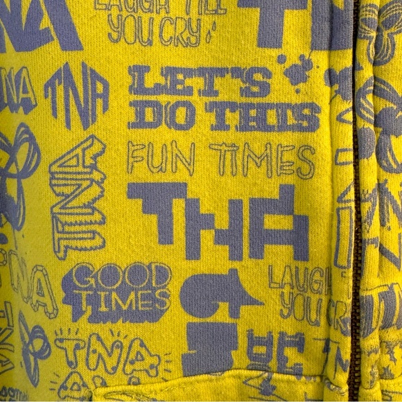 𝅺Aritzia TNA Youth Hoodie Size M Yellow and Gray Full Zip Pockets - Picture 9 of 15